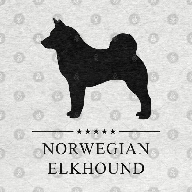 Norwegian Elkhound Black Silhouette by millersye